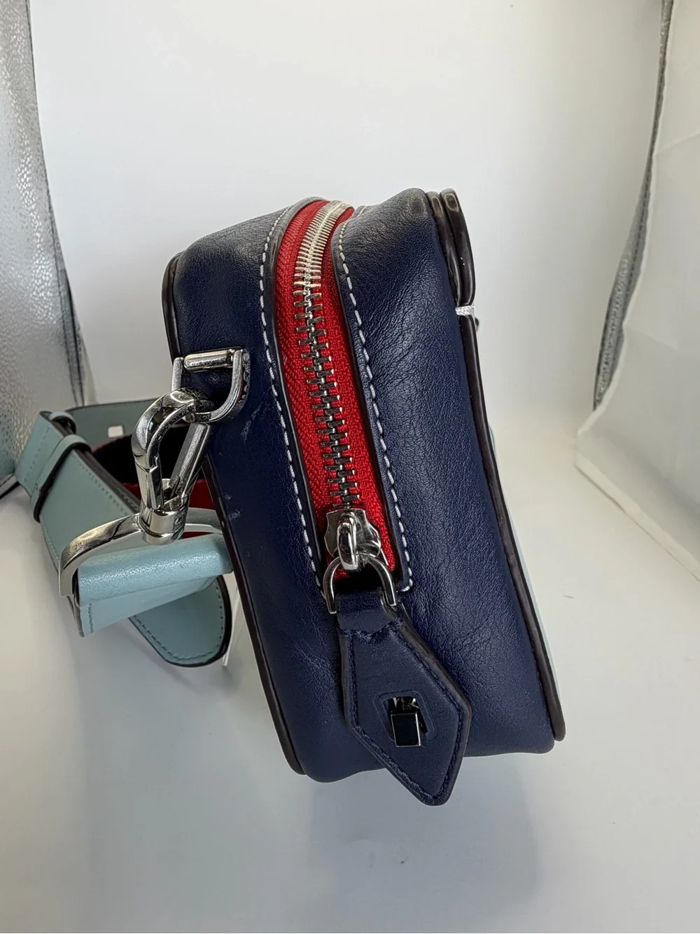 Kate Spade New York Light Blue Leather Shoulder Bag Purse